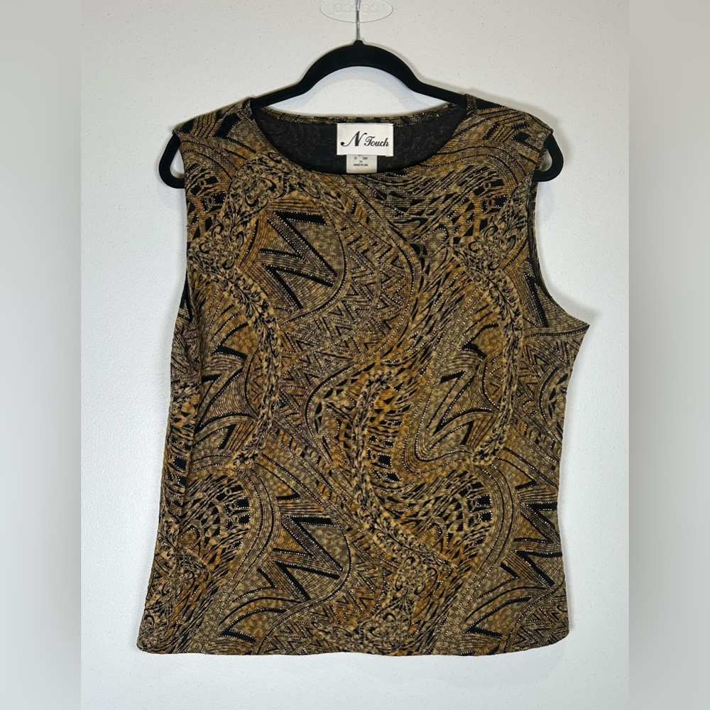 N Touch Women's Brown Tank Top Vintage 90’s 80’s